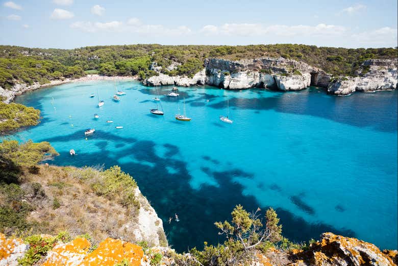 Cala Macarella, en el sur de Menorca